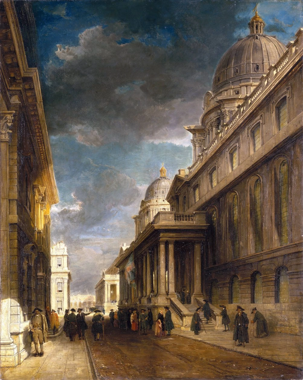 Ospedale di Greenwich (Inghilterra), visto da ovest verso Grand Square